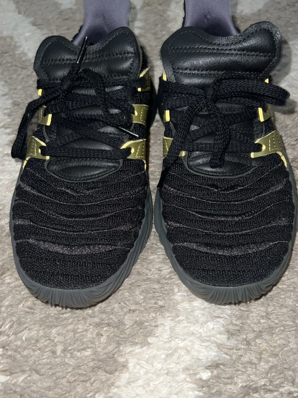 adidas Men’s Black and Olive Green Athletic Sneakers